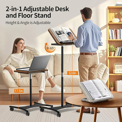 NAMON Laptop Floor Stand with Wheels - 2 in 1 Dual-use Floor & Desk - Image 3