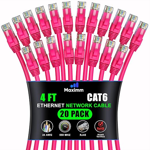 Maximm Cat 6 Ethernet Cable 4 ft by MaximmCable