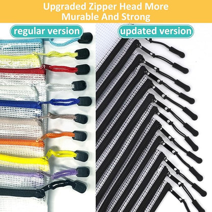 12pcs Mesh Zipper Pouch Bags, A4 Puzzle Bag - Image 4