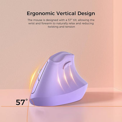 57° Ergonomic Wireless Tower Mouse, Vertical Quiet Ergo Mouse, 7 Buttons - Image 2
