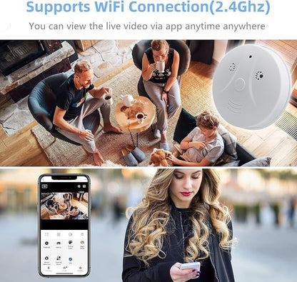 Security Camera Smoke Detector Hidden Camera 1080P WiFi Indoor Cam - Image 4