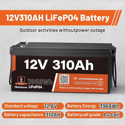 12V 310Ah LiFePO4 Lithium Battery 4PCS– Max. 3968Wh, 15000+ Deep Cycle Battery - Image 7
