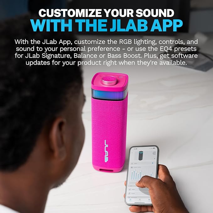 JLab JBuds Party Portable Bluetooth Speaker, 2 Full-Range Drivers + 2 Passive - Image 7