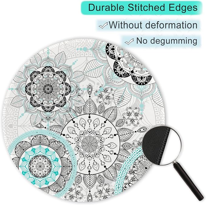 ITNRSIIET Round Mouse Pad with Stitched Edge Premium-Textured Waterproof - Image 5