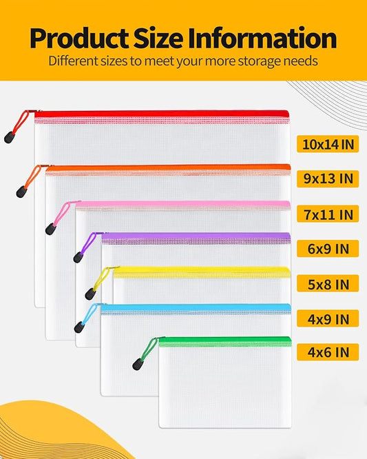 SUNEE Multisize Plastic Zipper Pouches, Water-Resistant Zip Bag - Image 2