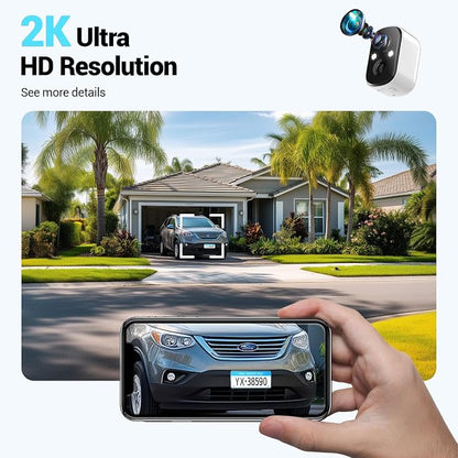 Techage 2K Solar Security Cameras Wireless Outdoor, 2K Battery Powered WiFi - Image 2