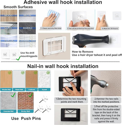 WiFi Router Wall Mount Organizer, No Drill Small Device Wall Mount Holder - Image 4