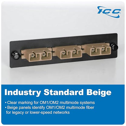 ICC SC-SC Fiber Optic Adapter Panel, LGX Compatible, 6 Fibers, Push Fasteners - Image 4