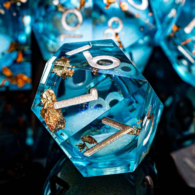DND Dice Blue Liquid Core Dice Set - Image 5