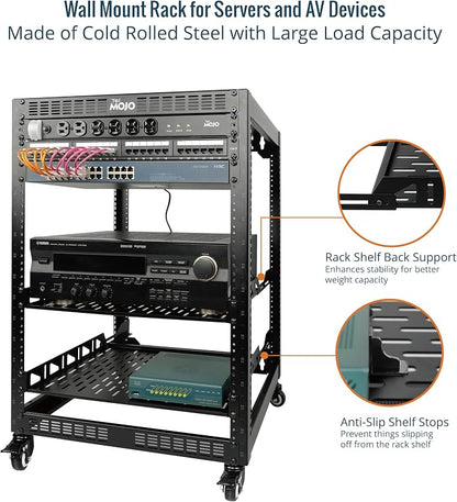 TECMOJO 16U Open Frame Network Rack - Image 3