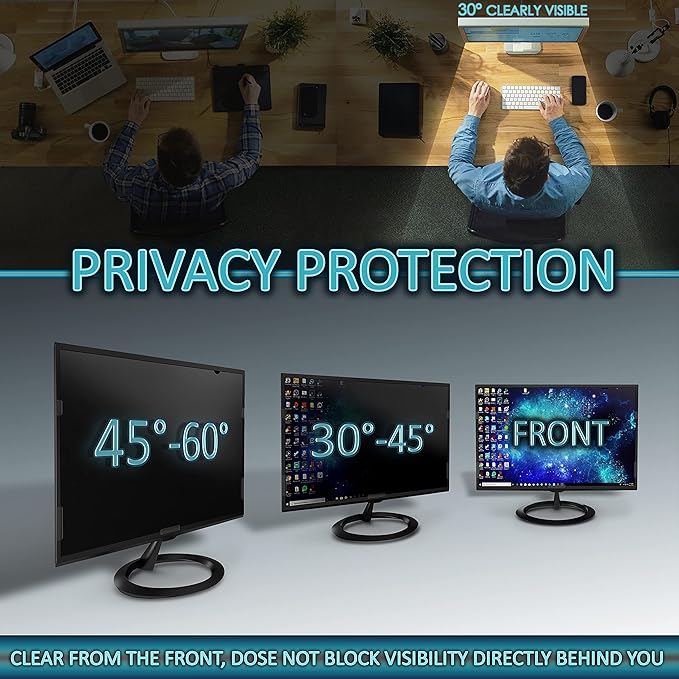Premium Privacy Screen Filter for 22 Inches Desktop Computer Monitor. Screen - Image 2