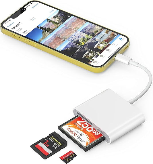 CF SD Card Reader for iPhone iPad, 3 in 1 Compact Flash Memory Card Reader by SZHAIYIJIN