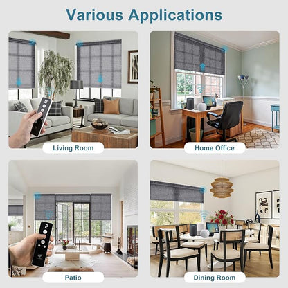 SmartWings Motorized Light Filtering Roller Shades 70% Blackout Work - Image 4