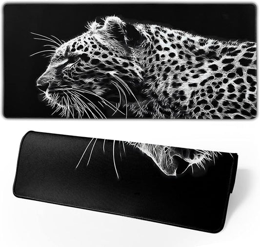 Black and White Gaming Mouse Pad 31.5 x 11.8 Inch Extended Large Mouse Pad by Brecoy