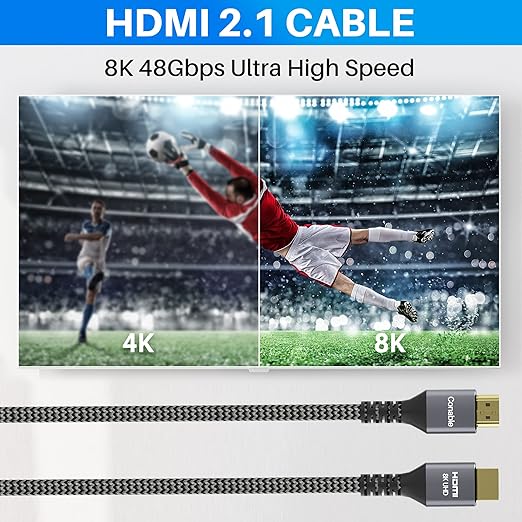 Certified HDMI® Cable, Real 8K Cable /5M, Ultra HD Braided Cord, Supports - Image 4