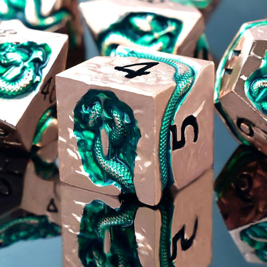 RULE DICE Serpent's Embrace Metal DND Dice Set by RULEDICE