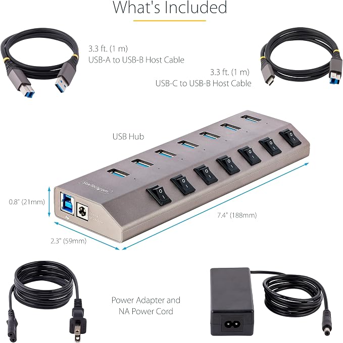 StarTech.com 7-Port Self-Powered USB-C Hub - Image 4