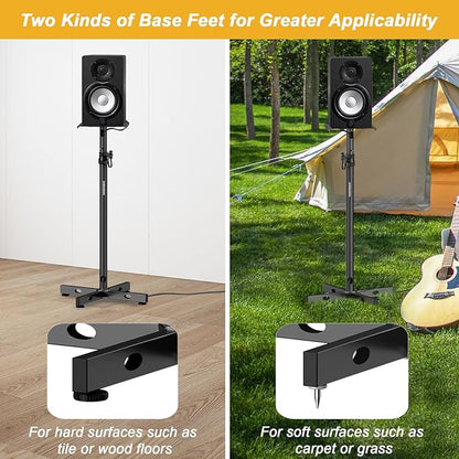 Set of 2 Studio Monitor Stands Adjustable Height Speaker Stands - Image 5