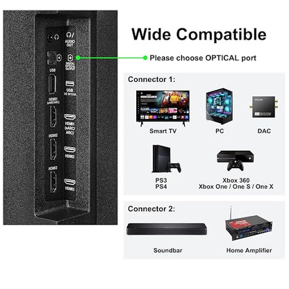 Digital Optical Audio Cable 3 feet, Fiber Optic Cable Ultra-Thin Cord, SPDIF - Image 4