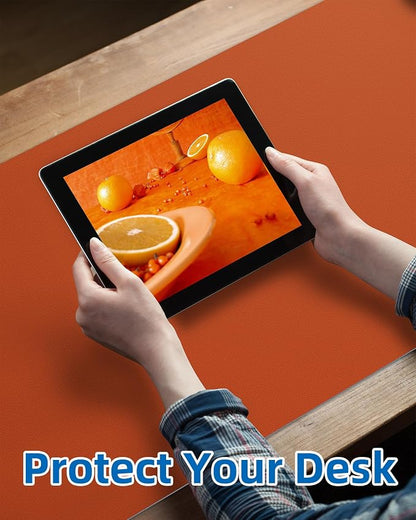 Leather Desk Pad Protector, Mouse Pad, Office Desk Mat, Non-Slip PU Leather - Image 3