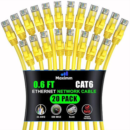 Maximm Cat 6 Ethernet Cable 0.6 ft by MaximmCable