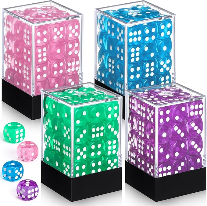144 Pieces 12mm 6 Sided Mini Dice Set by Foilswirl