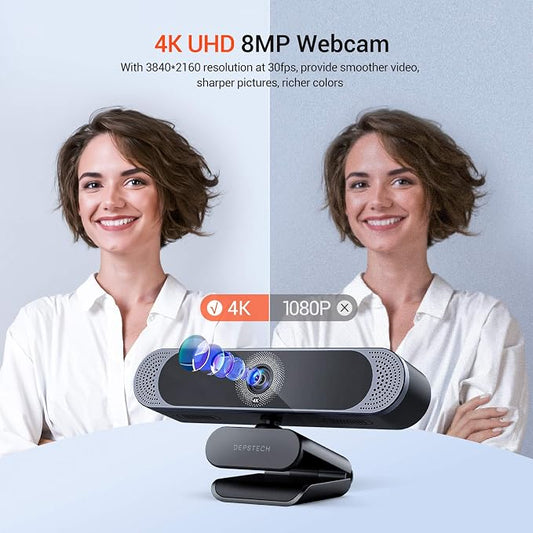DEPSTECH 4K Webcam, DW49 HD 8MP Equipped - Image 2