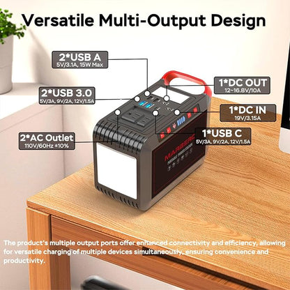 Portable Power Station 300W MARBERO 237Wh Camping Solar Generator Backup - Image 2