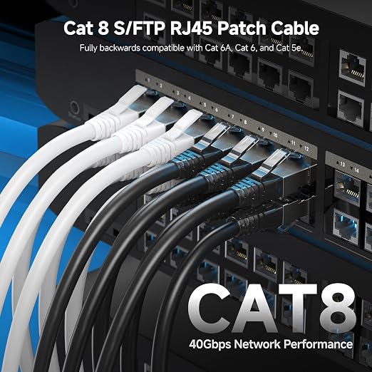 Cable Matters 2-Pack 40Gbps Short Cat 8 Ethernet Cable - 3ft - Image 2