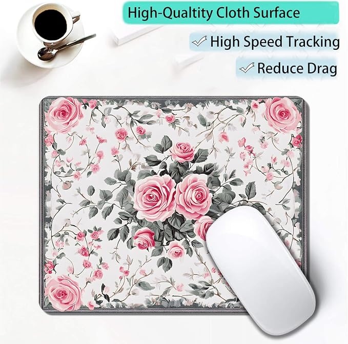 Vintage Flower Floral Custom Mouse Pad - Image 4