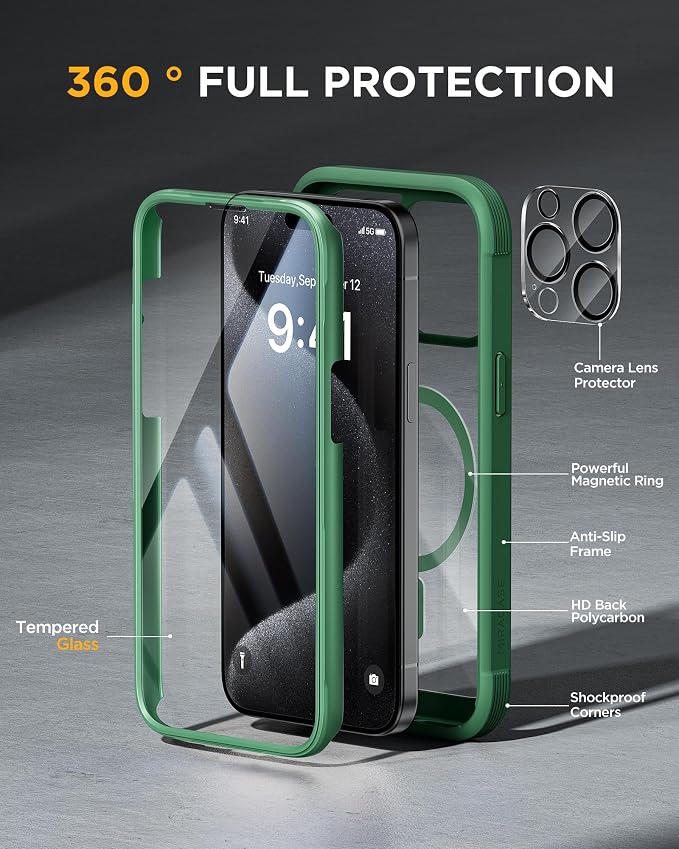Miracase Magnetic for iPhone 15 Pro Case Full-Body Bumper Phone case - Image 2