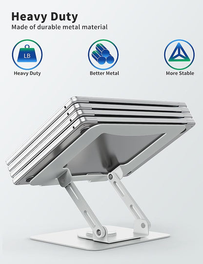 SOUNDANCE Laptop Stand with 360° Rotating Base, Ergonomic Computer Riser - Image 5