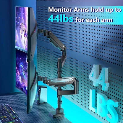WALI Dual Monitor Mount for Ultrawide Heavy Duty Curved Monitor Stacking - Image 6