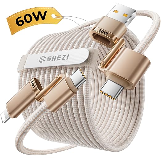 SHEZI 4-in-1 Compatible with USB C to Lightning Cable 60W Fast Charging &Data - Image 9