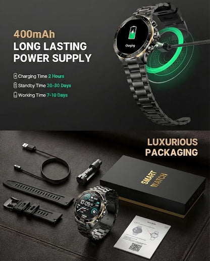 SOUYIE Men's Smart Watch with Bluetooth Call, 1.43" AMOLED Round Dial, Luxury - Image 9