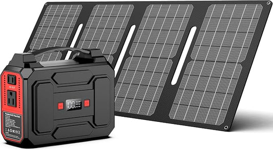 Solar Powered Generator 200W Peak/100W Rated, Portable Solar Generator Power by Apowking