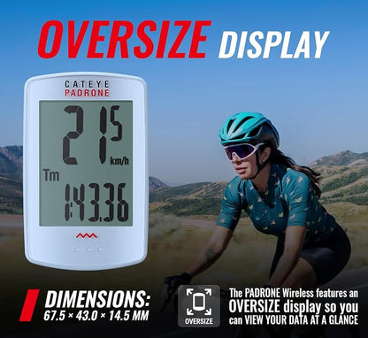 CATEYE Padrone Wireless Bike Computer – Oversized Display Cyclocomputer - Image 2