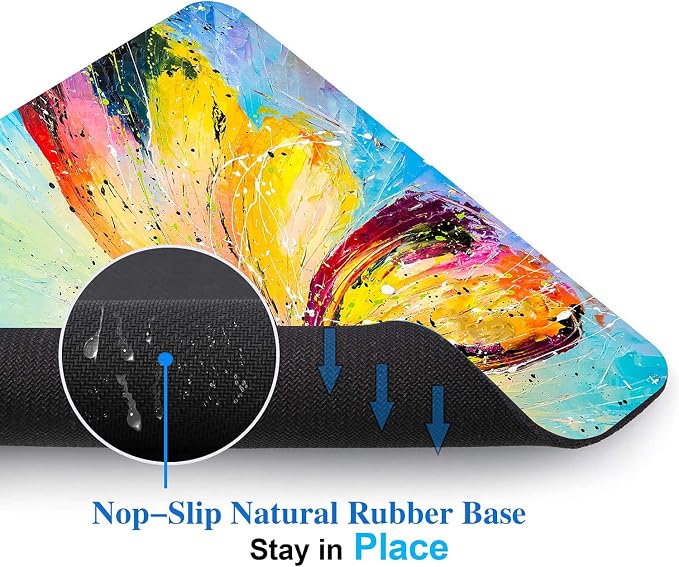 Colorful Butterfly Mouse Pad, Oil Painting Art Mousepad - Image 3