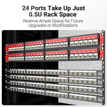 AMPCOM 24 Port Blank Keystone Patch Panel - Image 3