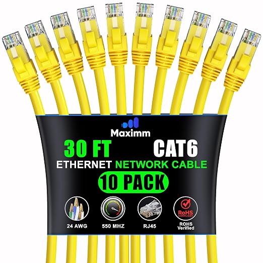 Maximm Cat 6 Ethernet Cable 30 ft by MaximmCable