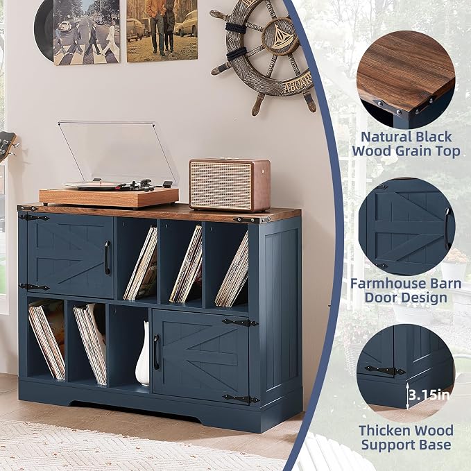 Large Record Player Stand with Vinyl Storage Up to 450 Albums, 39 Inch - Image 6