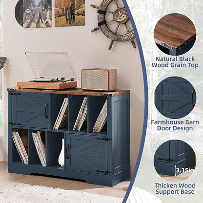 Large Record Player Stand with Vinyl Storage Up to 450 Albums, 39 Inch - Image 6