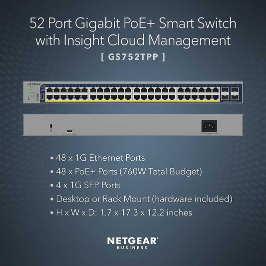 NETGEAR 52-Port PoE Gigabit Ethernet Smart Switch - Image 2