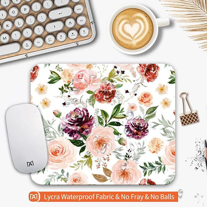 Square Mouse Pad Pretty Floral, Personalized Premium-Textured Custom Mouse Mat - Image 3