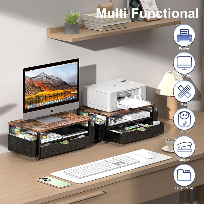 Desk Organizer and Accessories, Computer Monitor Stand Riser - Image 5
