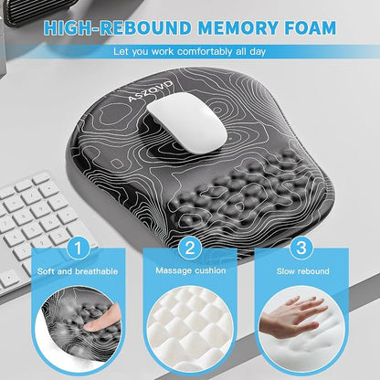 Mouse Pad with Wrist Rest, Ergonomic Mousepads with Wrist Support, Soft Lycra - Image 3