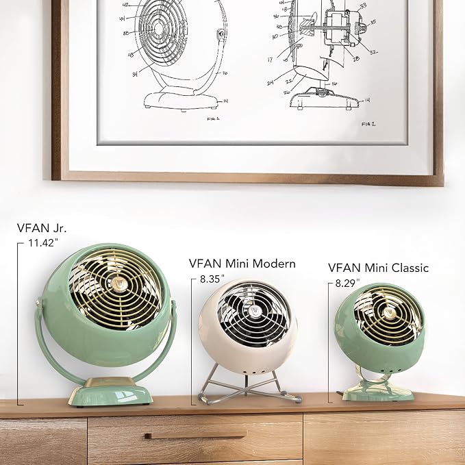 Vornado VFAN™ Mini Modern Vintage Fan, Retro Metal Air Circulator, Fan - Image 2