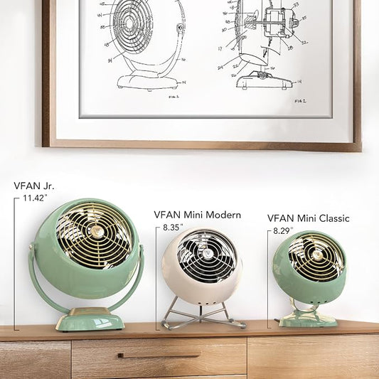 Vornado VFAN™ Mini Modern Vintage Fan, Retro Metal Air Circulator, Fan - Image 2