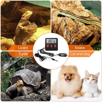 Weewooday 4 Pcs Reptile Thermometer and Humidity Gauge Reptile Terrarium - Image 7