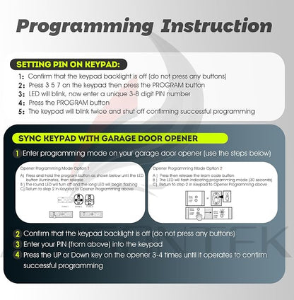 Avisontek GK-R G1T-BX for Genie Garage Door Opener Keypad Remote, Replacement - Image 9